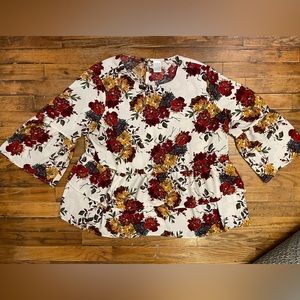 Time & Tru Floral Peplum Top